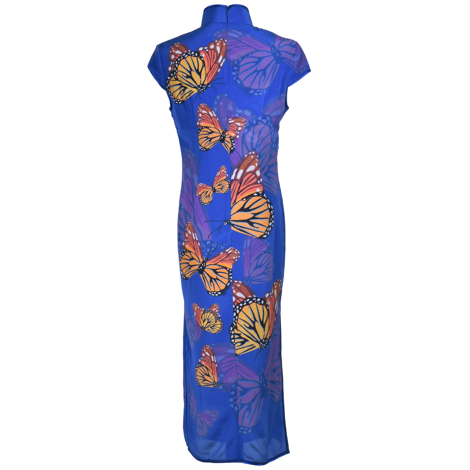 【BUTTERFLY】 100% Silk Crystal Cheongsam (Cap Sleeve)