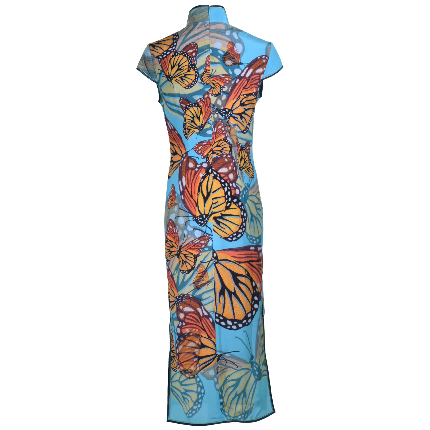 【BUTTERFLY】100% Silk Crystal Cheongsam (Cap Sleeve)