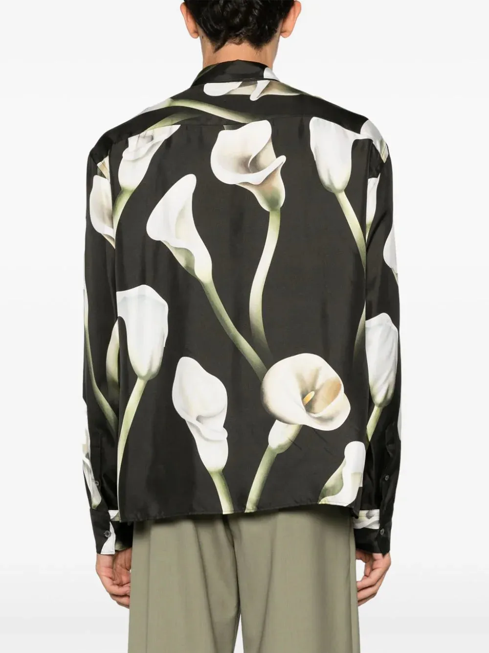 Calla Lily Print Silk Shirt