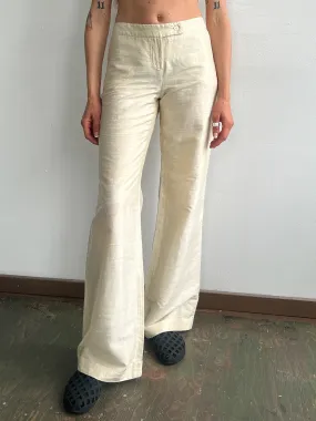 Chalk Silk Wideleg Pants (M)