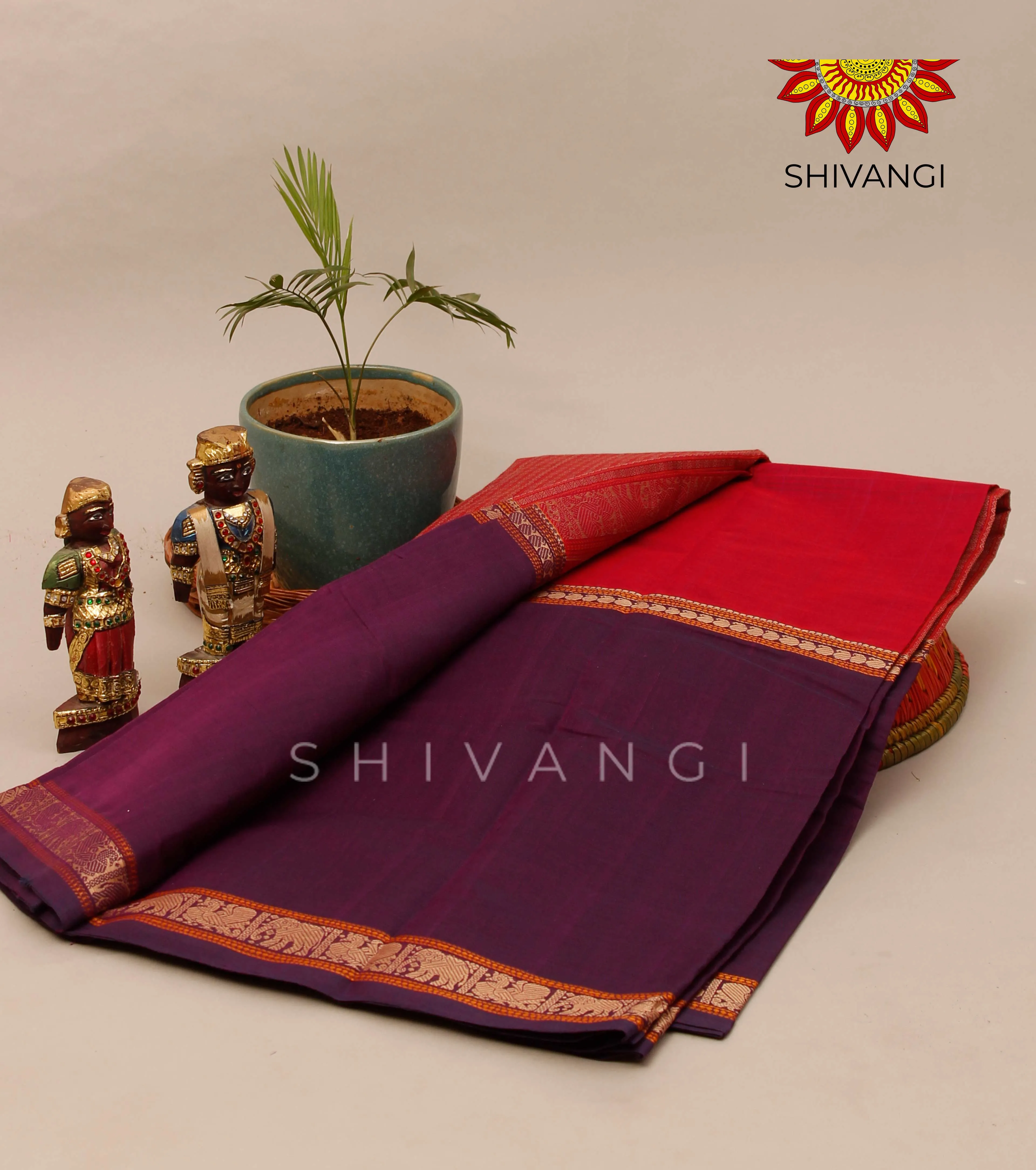 Chettinad Purple Handloom Cotton saree !!!