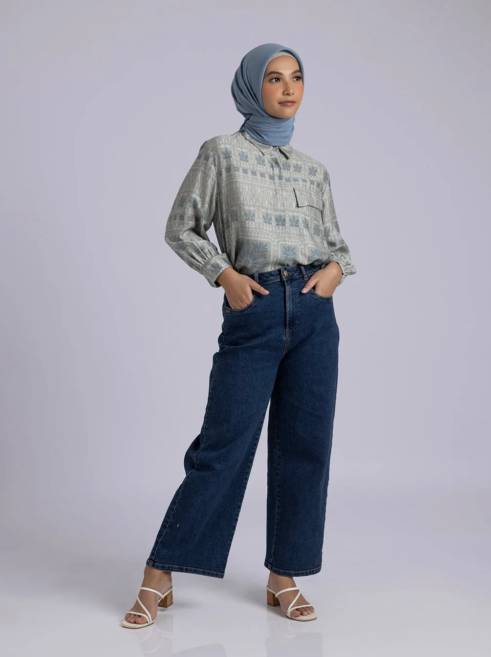 CIELO JEANS PANTS PLAIN MEDIUM BLUE