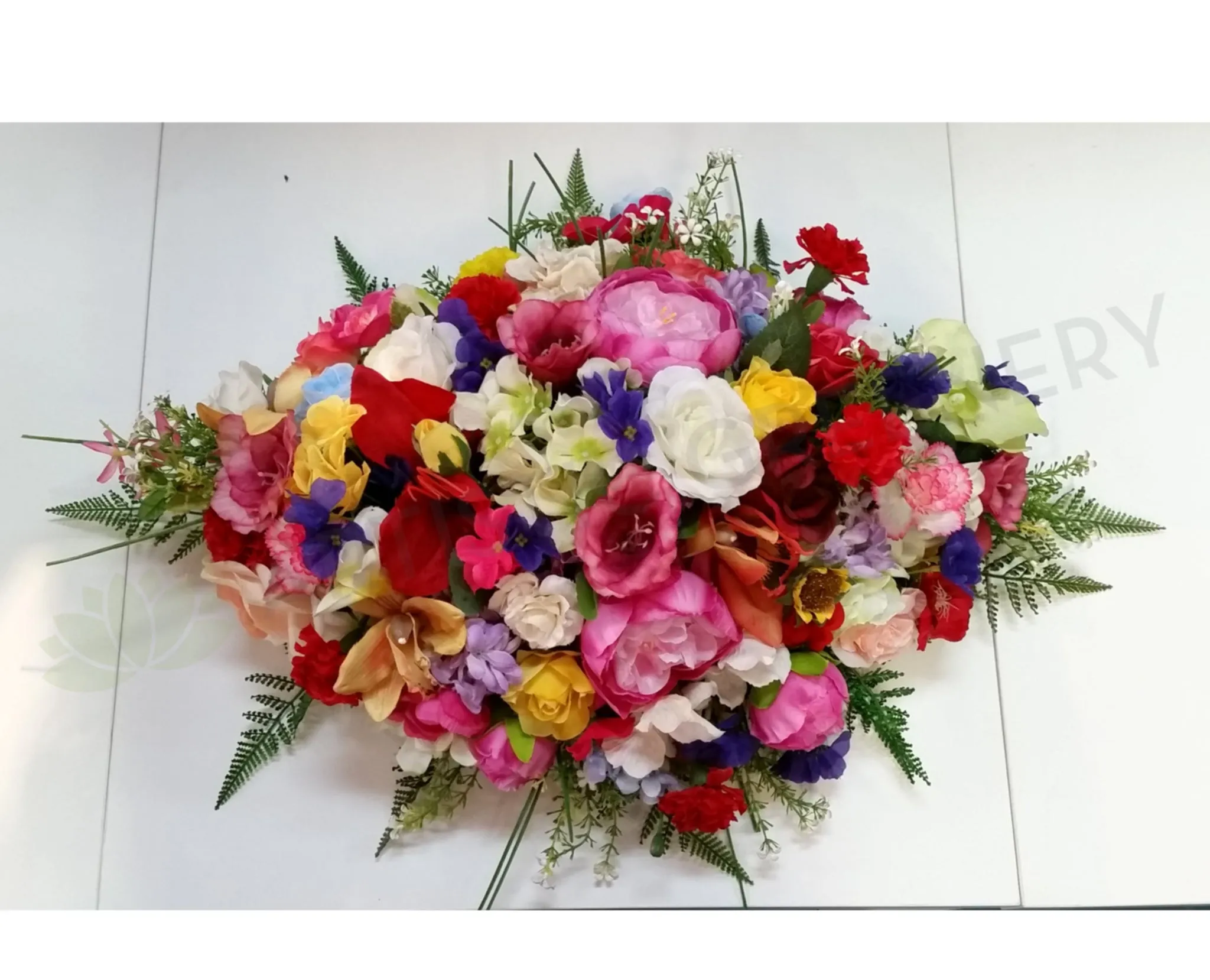 Colourful Casket Spray 70cm & 100cm Long - SYM0025