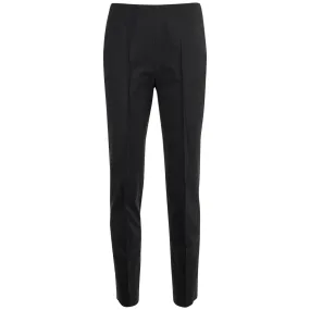 Cotton & Silk Shantung Pintuck Pant in Black