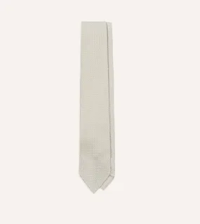 Cream Hand Rolled Large Knot Grenadine Tie