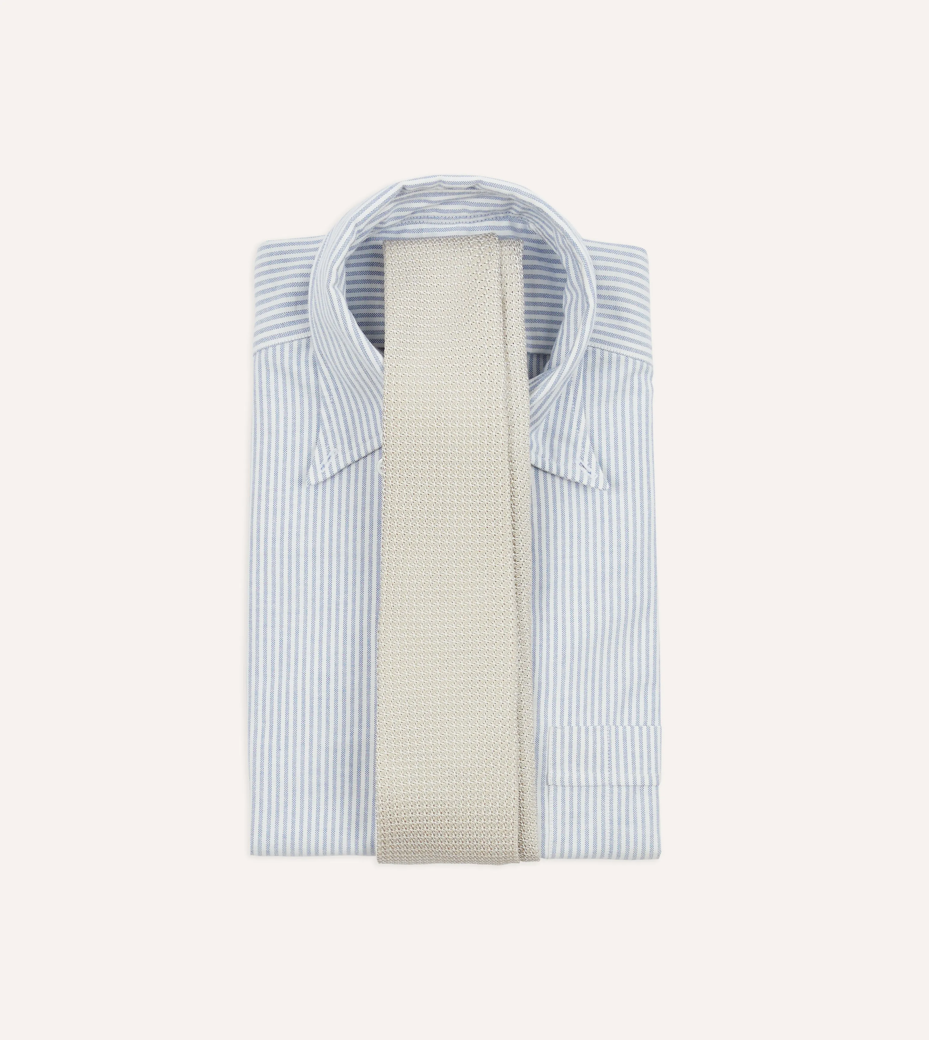 Cream Hand Rolled Large Knot Grenadine Tie