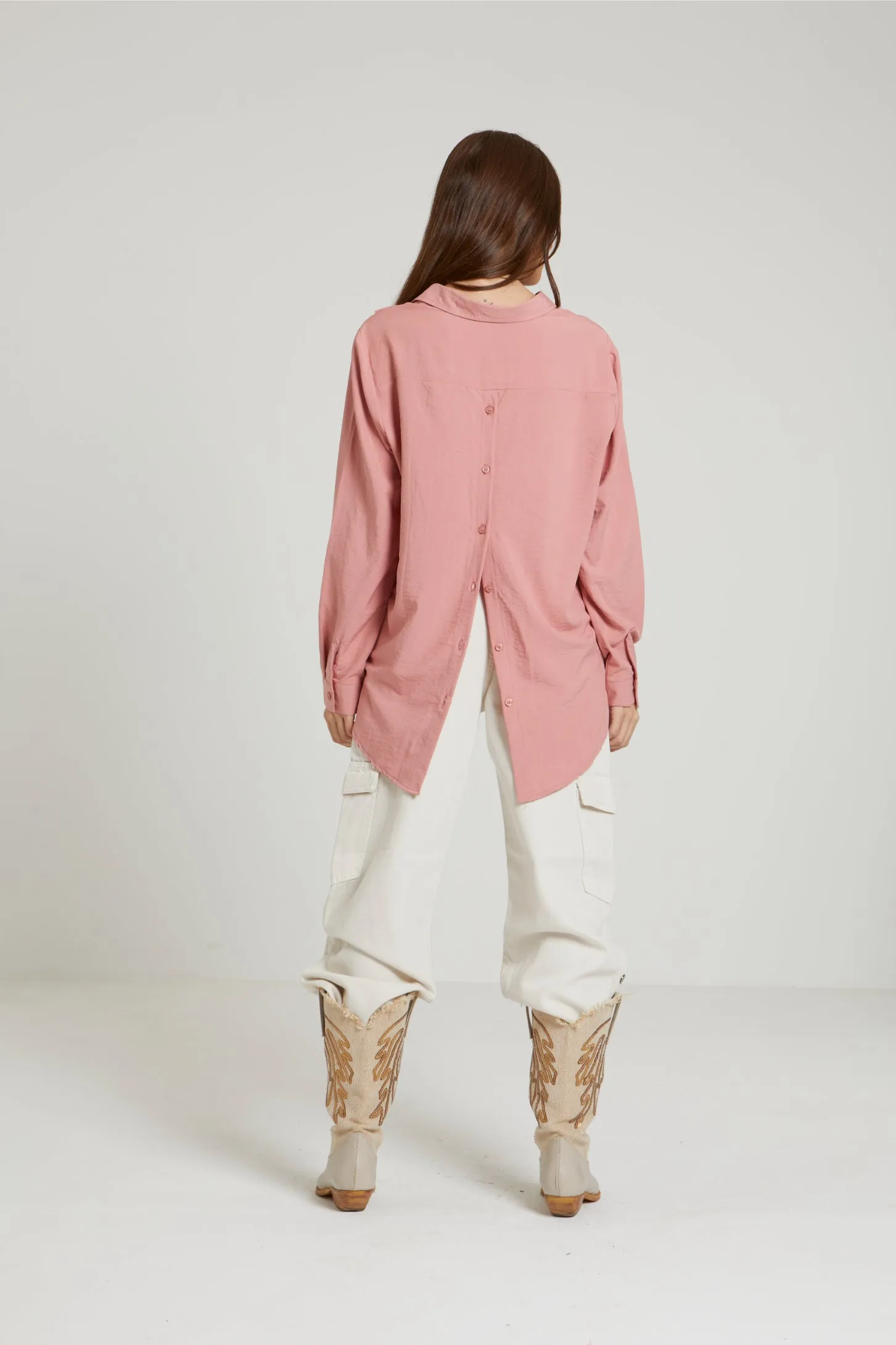 CUBA ASYMMETRIC SHIRT - BLUSH