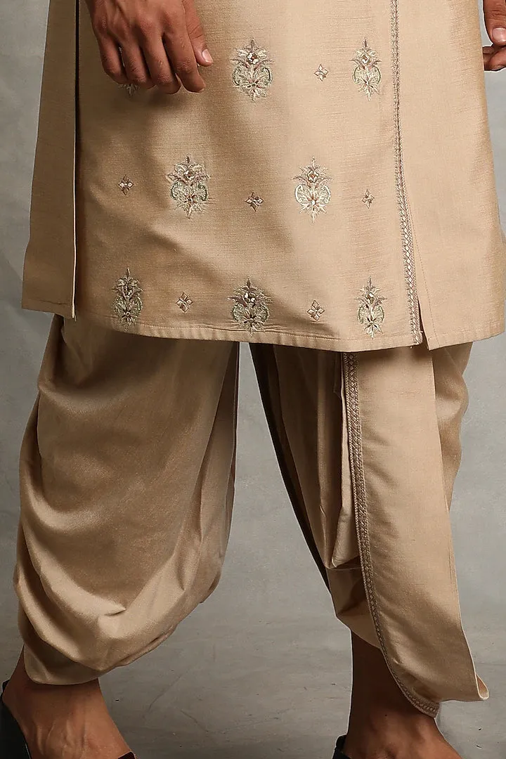 Dairy Cream Angrakha Kurta Set