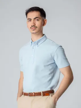 Dante Polo Button Down Short Sleeve - Light Blue