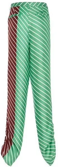 'Delphina' Stripe Shirred Pleat Pants, Green