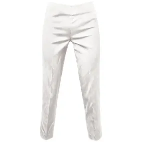 Dupioni Silk / Lycra Capri in White