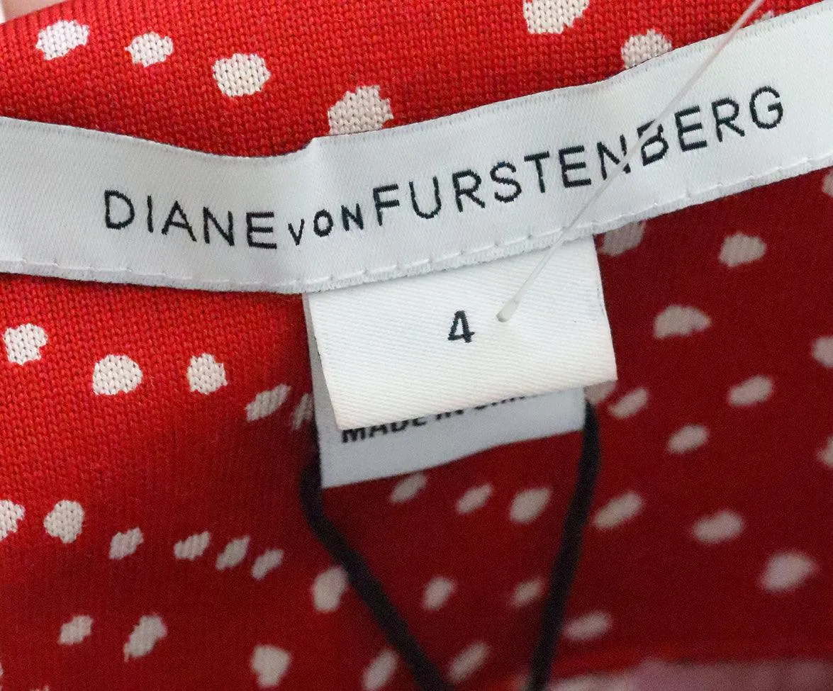 DVF Red & White Polka Dot Dress sz 4