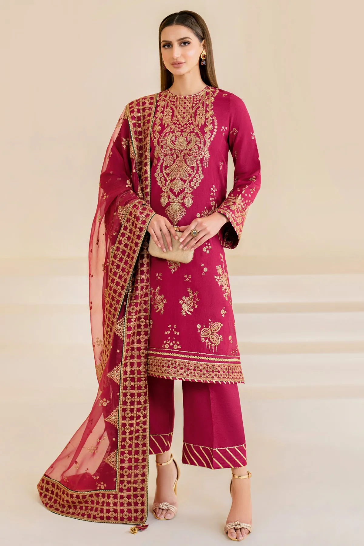 Embroidered Raw Silk UR-7022