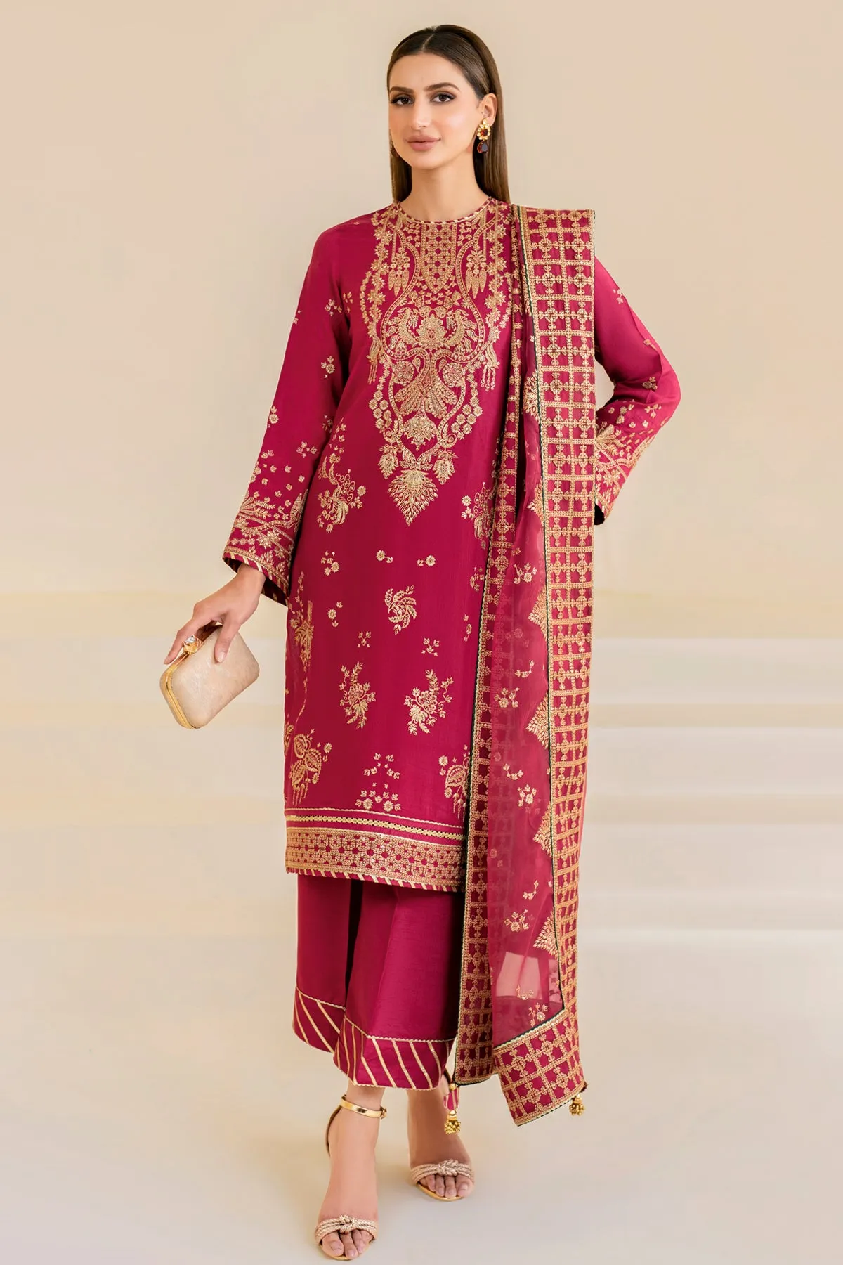 Embroidered Raw Silk UR-7022