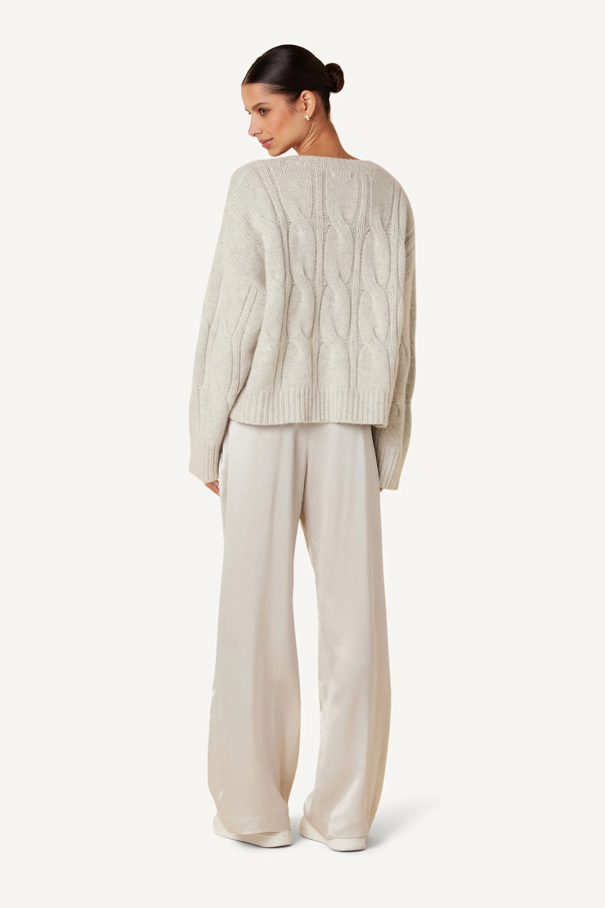 EMERSON PLEATED SILK PANT | BLIZZARD