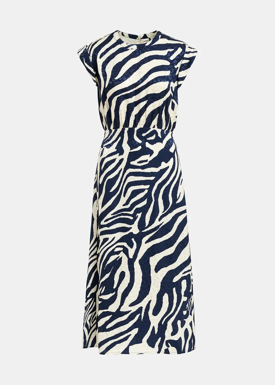 Essentiel Antwerp Fayola Dress in Navy Zebra Combo