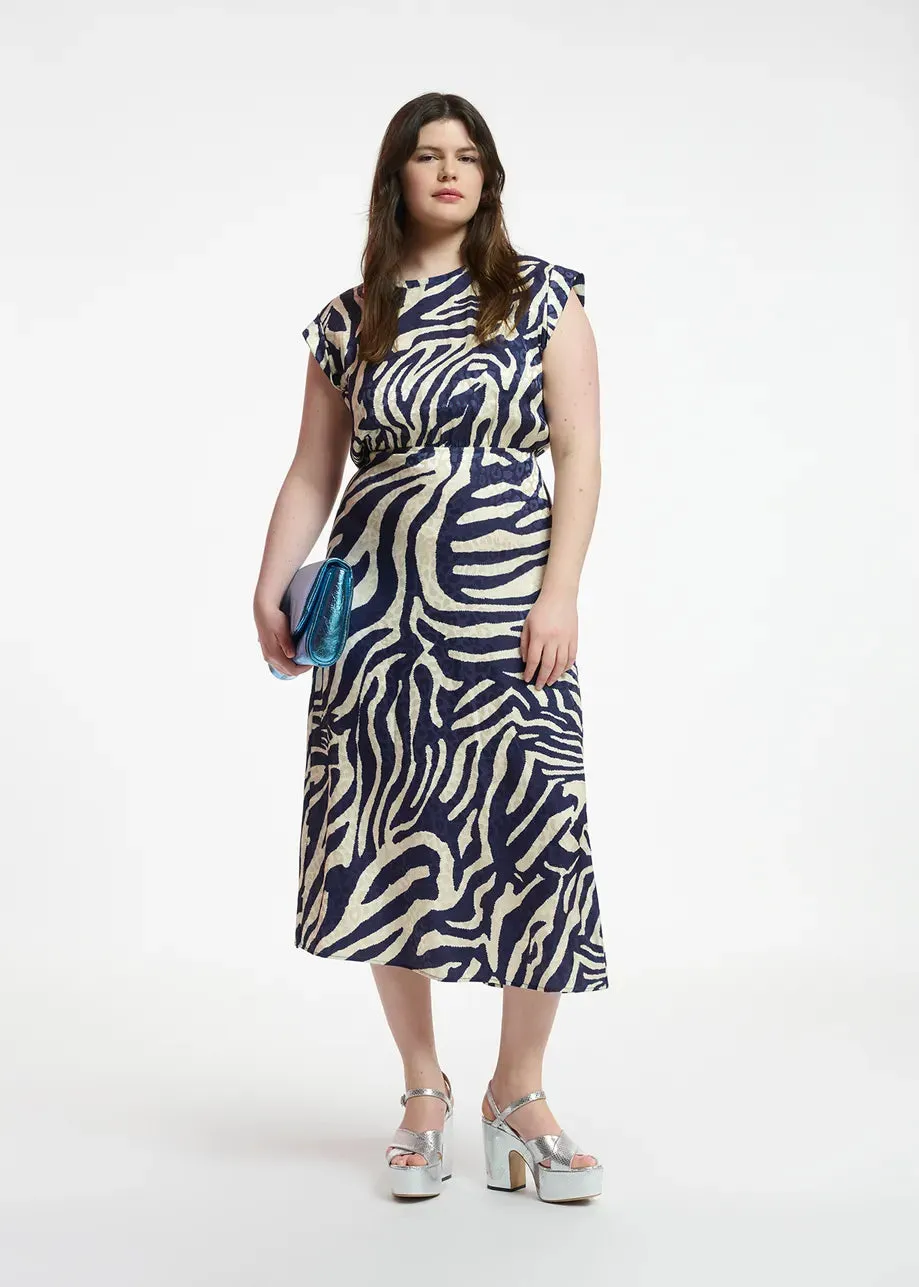 Essentiel Antwerp Fayola Dress in Navy Zebra Combo