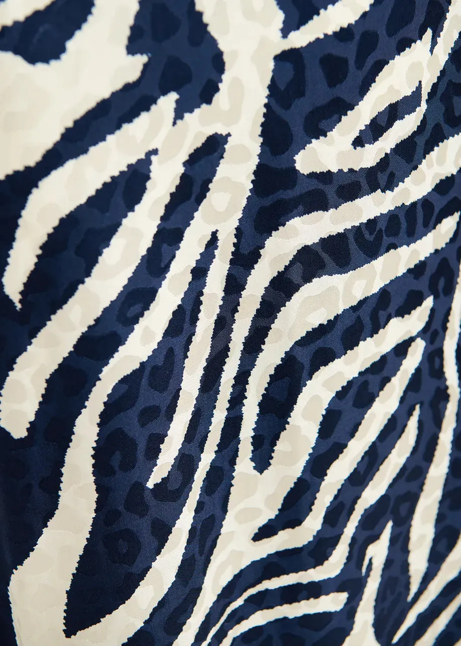 Essentiel Antwerp Fayola Dress in Navy Zebra Combo