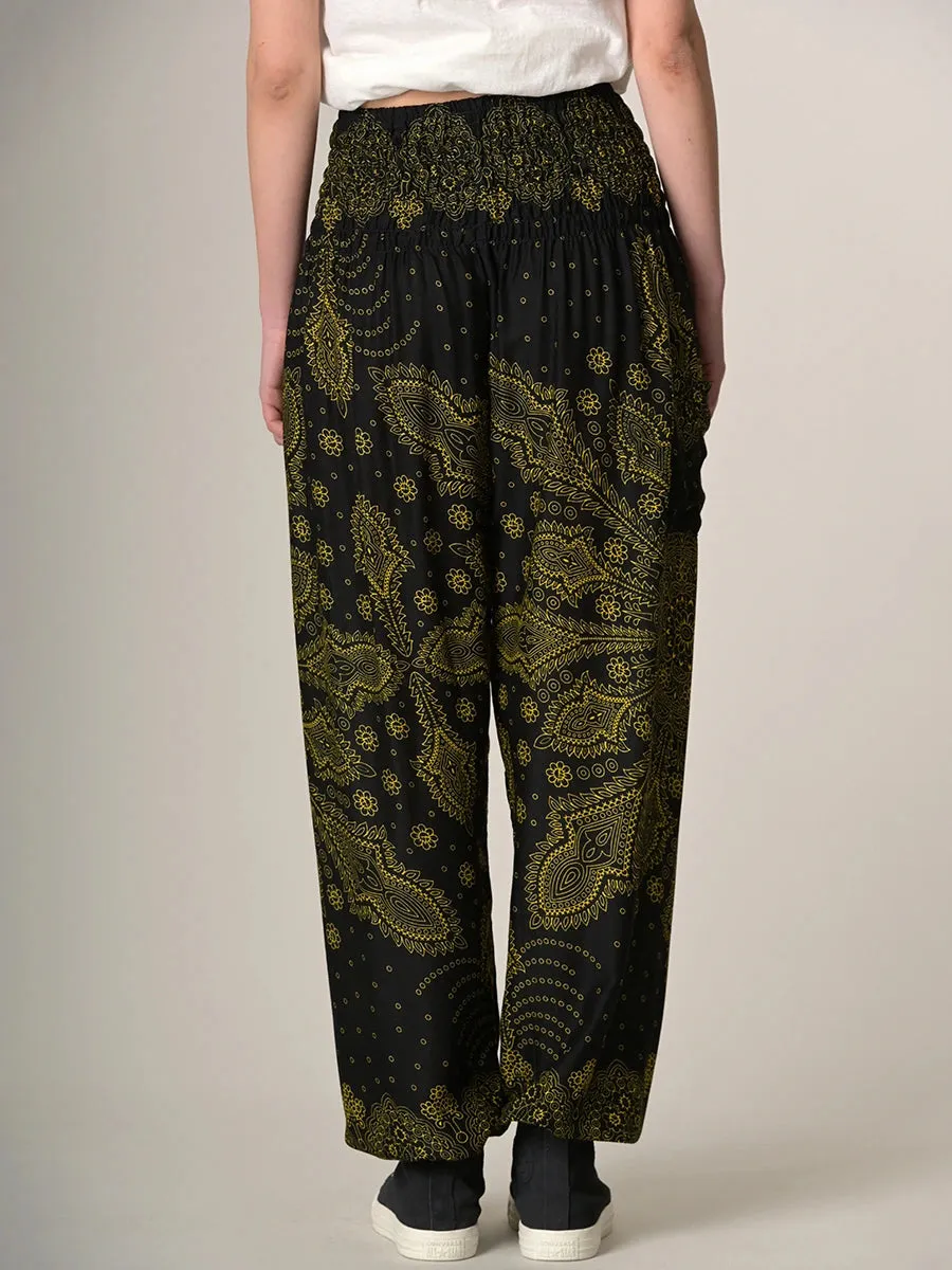 Feather Paisley Harem Pants - High Crotch