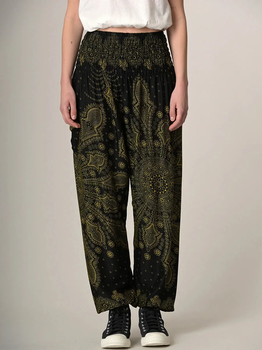 Feather Paisley Harem Pants - High Crotch