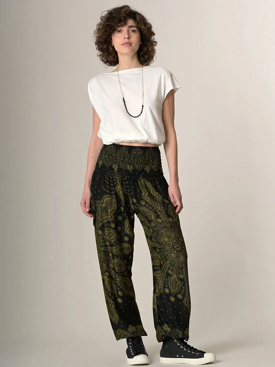 Feather Paisley Harem Pants - High Crotch