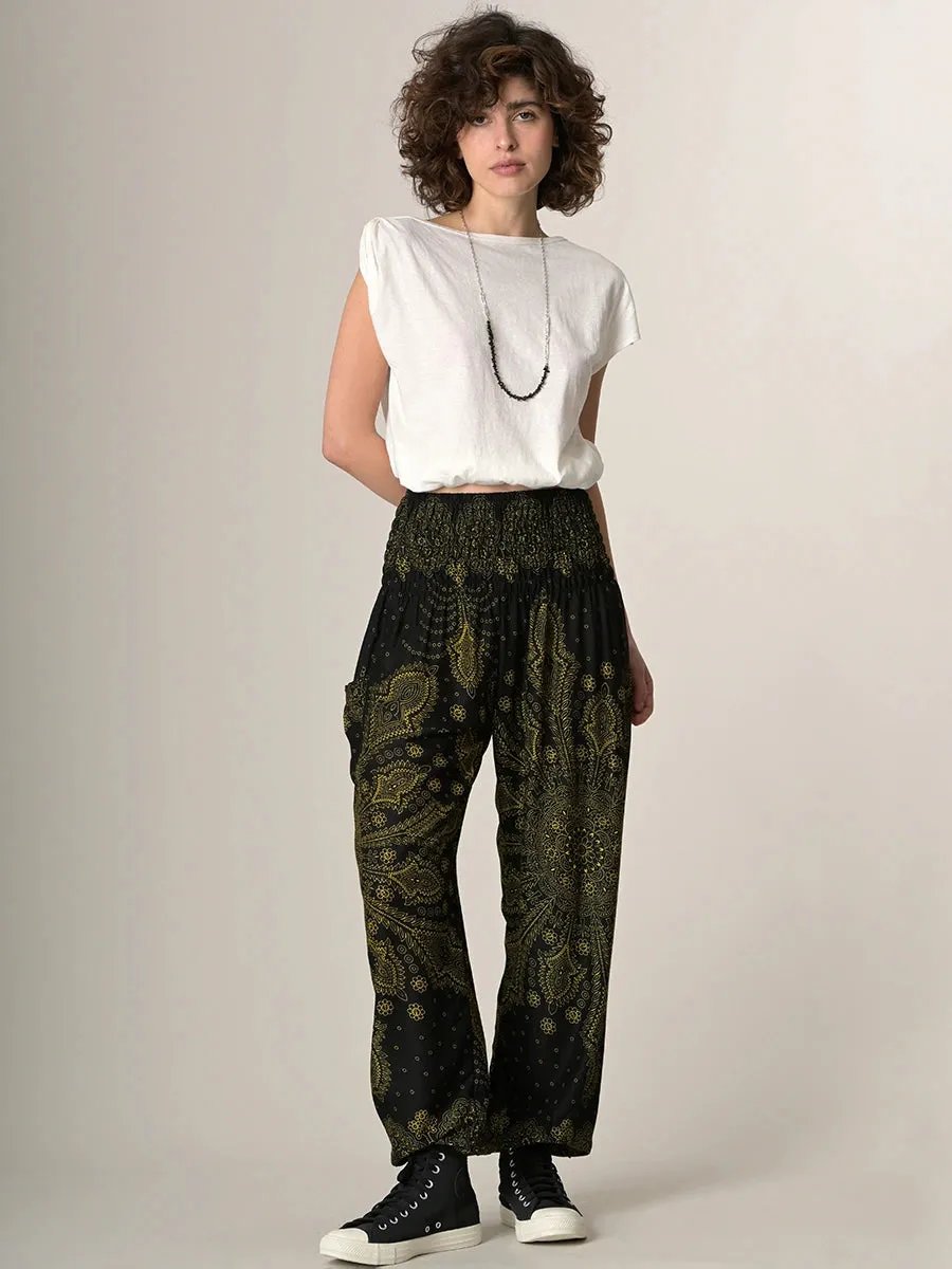 Feather Paisley Harem Pants - High Crotch