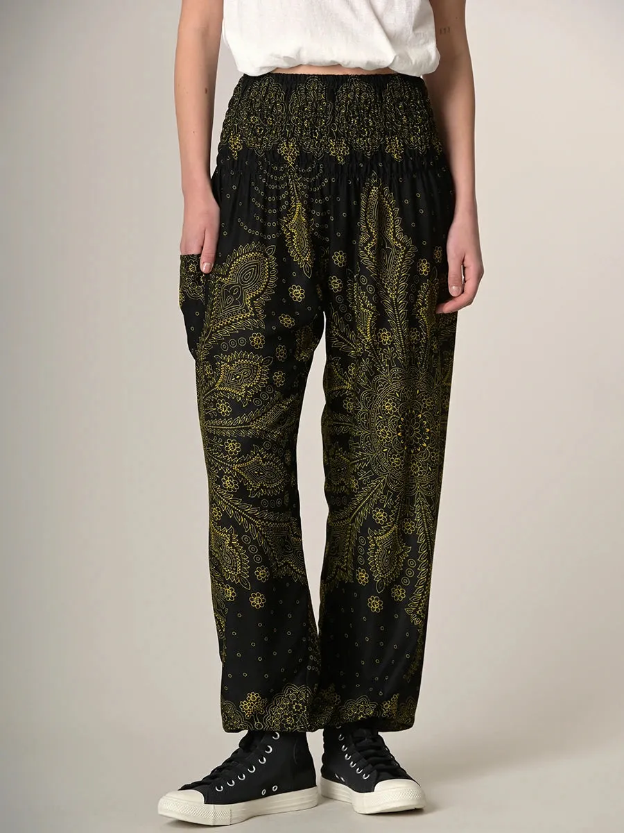 Feather Paisley Harem Pants - High Crotch