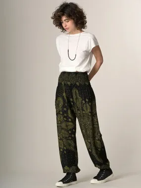 Feather Paisley Harem Pants - High Crotch