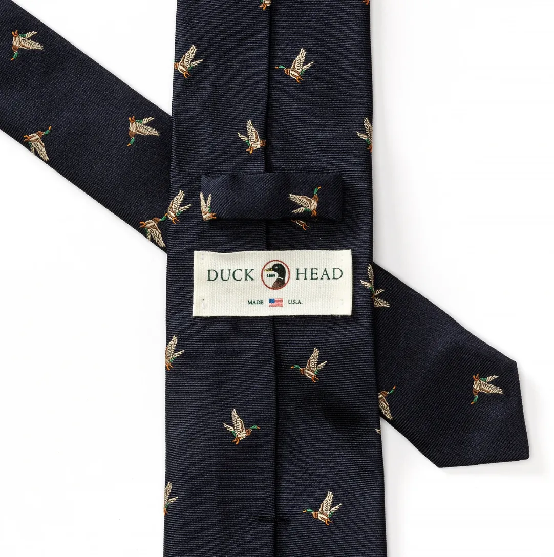 Flying Ducks Tie Navy