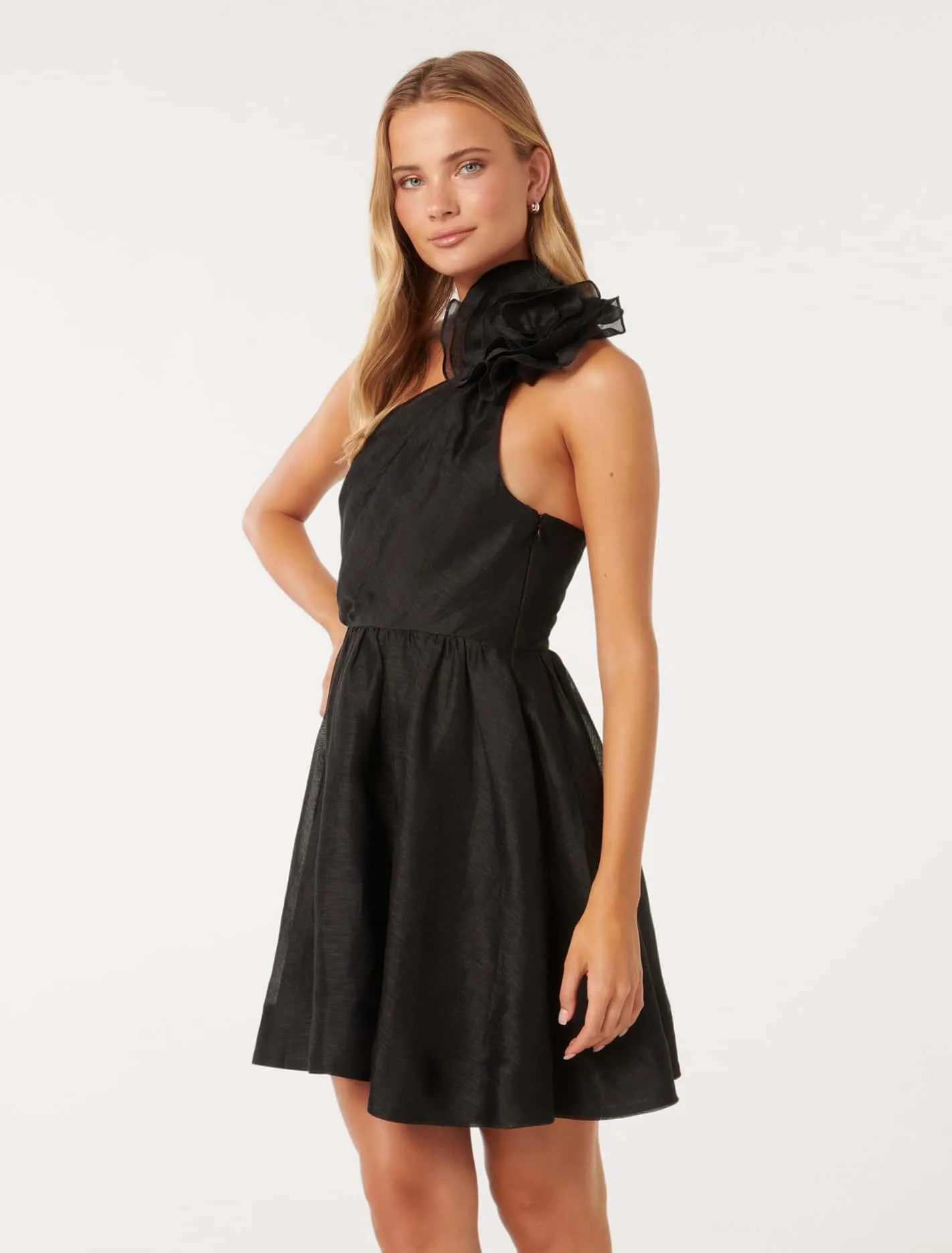 Gigi Silk Rosette Mini Dress