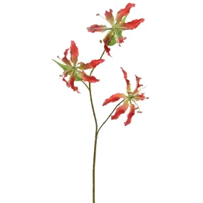 'Gloriosa Spray' Coral Artificial Silk Flowers