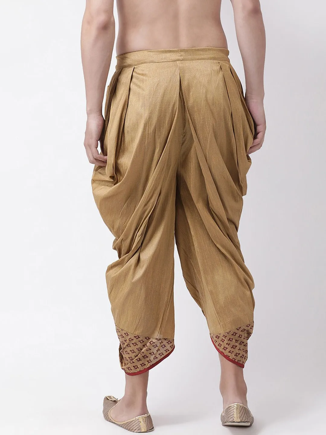 Golden & Maroon Silk Dhoti Pants