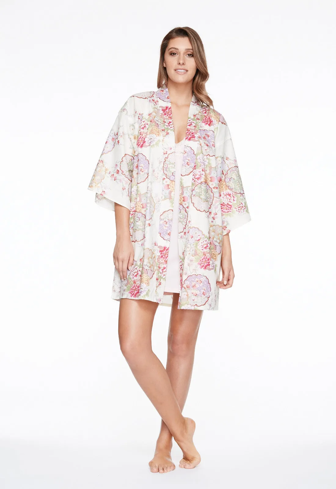 Graceful Circles Cotton Kimono Jacket