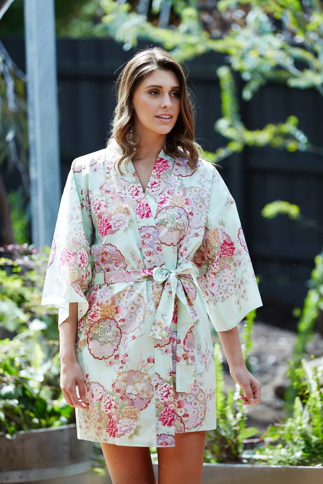 Graceful Circles Cotton Kimono Jacket