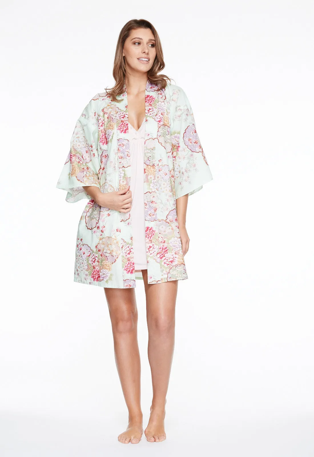 Graceful Circles Cotton Kimono Jacket