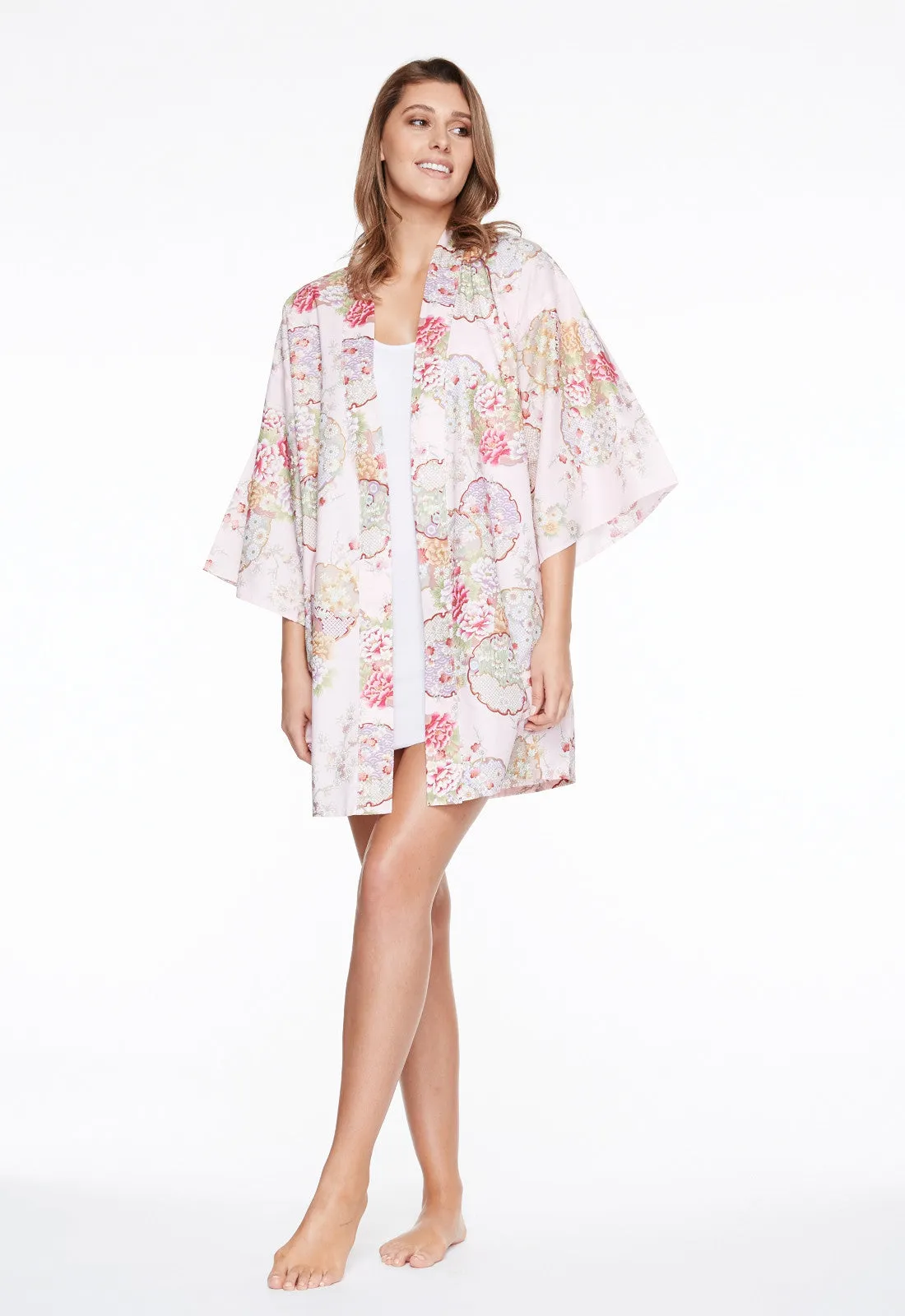 Graceful Circles Cotton Kimono Jacket