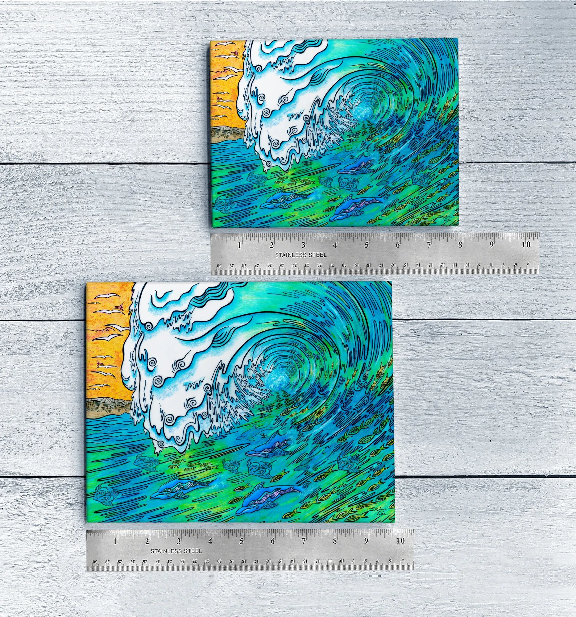 Green wave Ceramic Tile