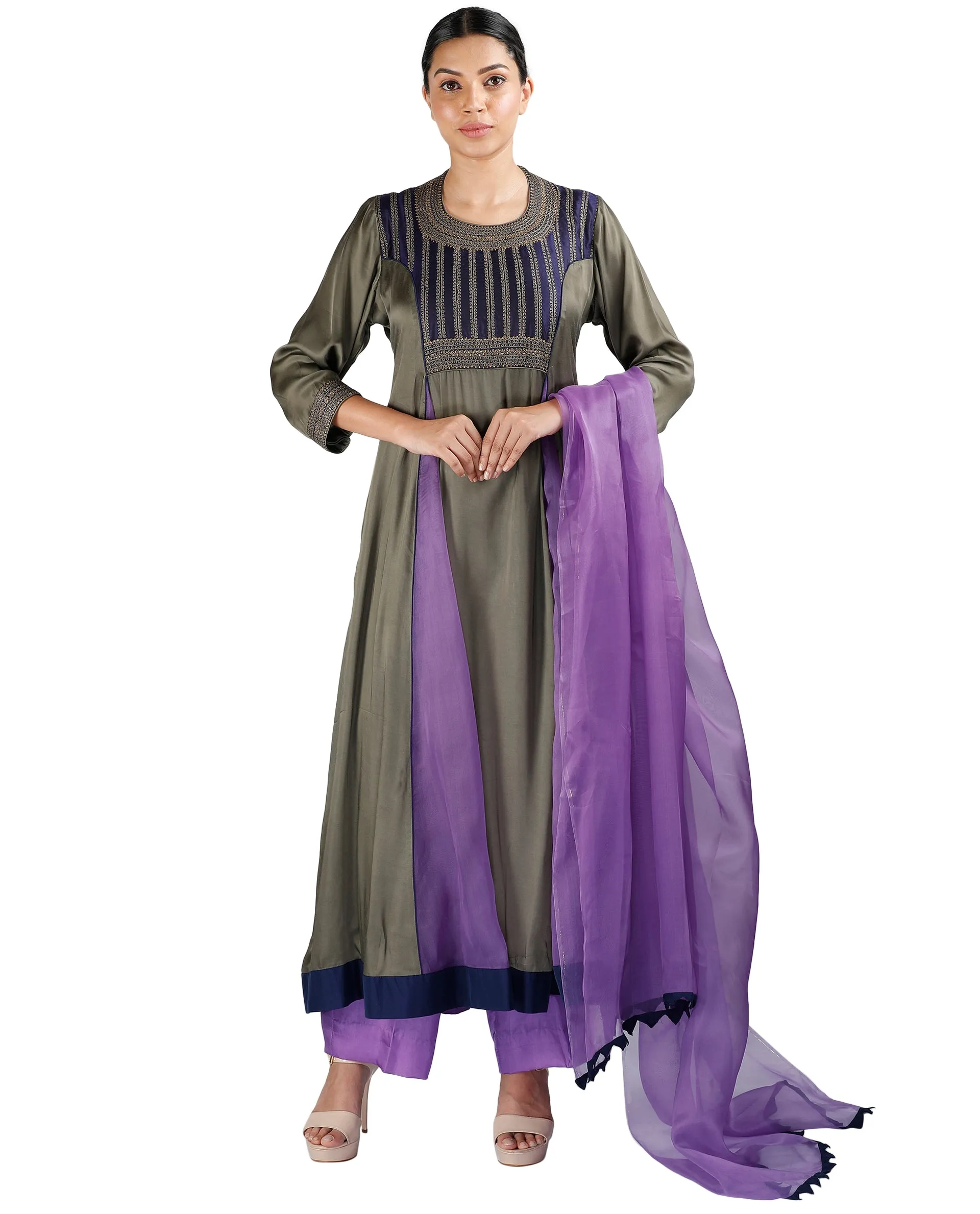 Grey and Purple Salwar