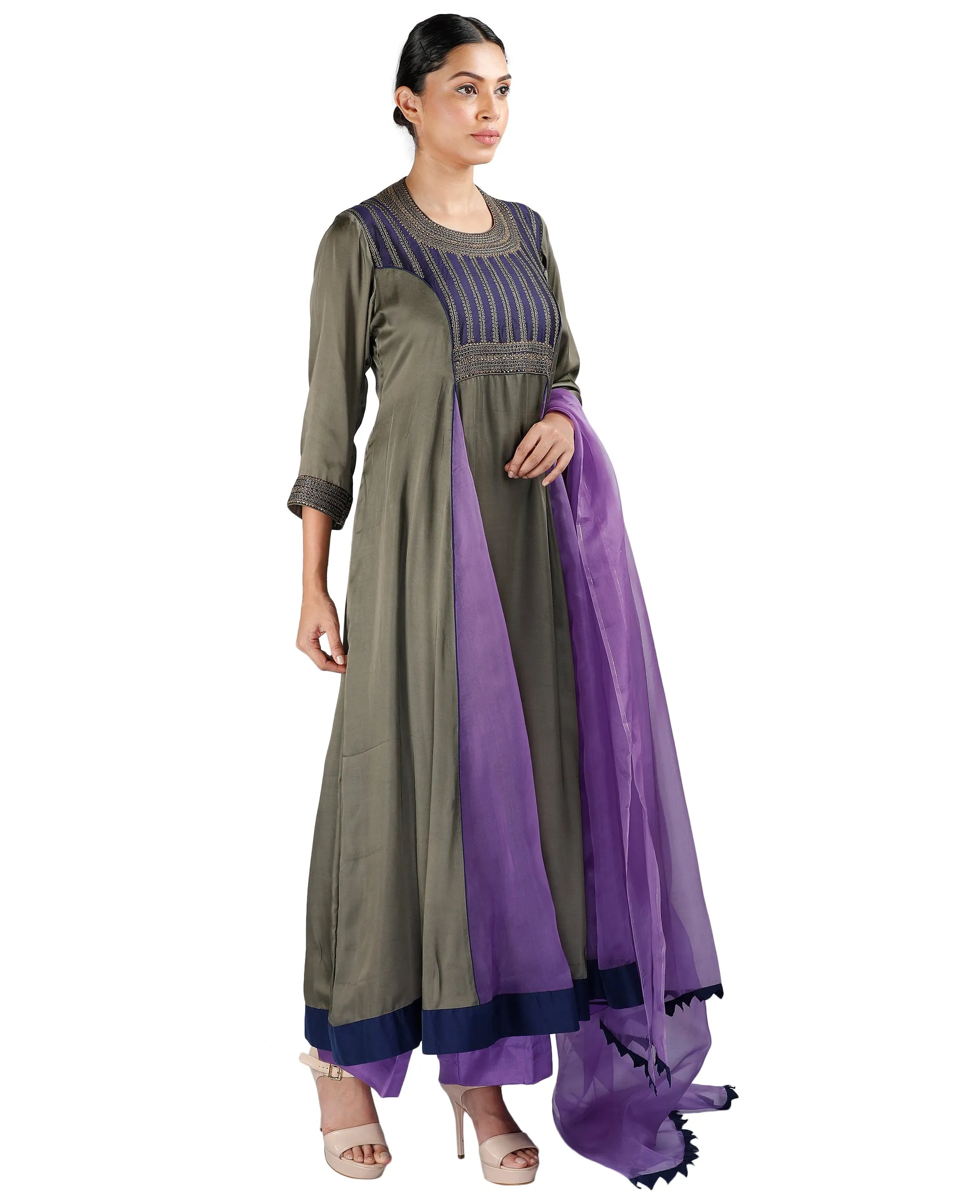 Grey and Purple Salwar