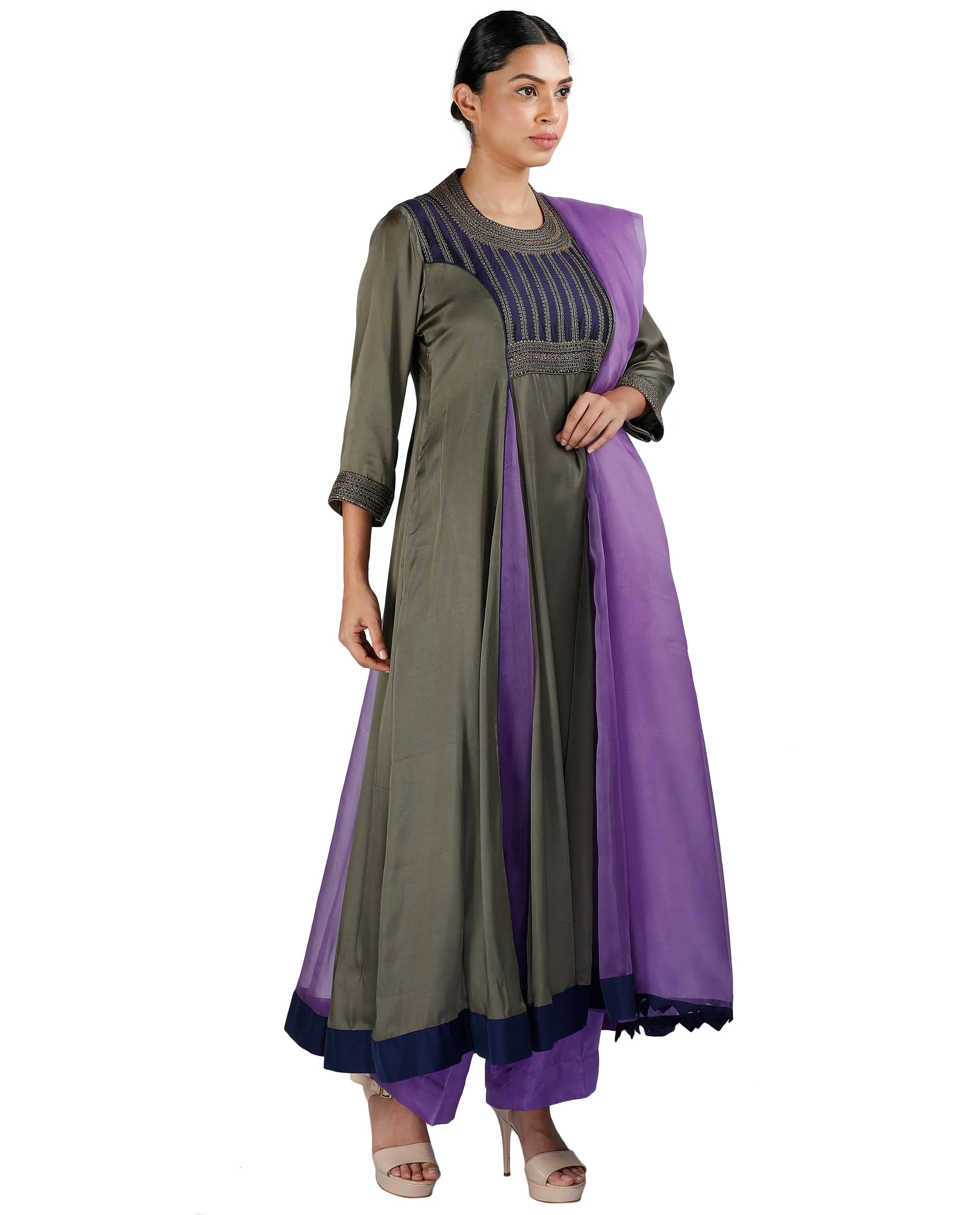 Grey and Purple Salwar