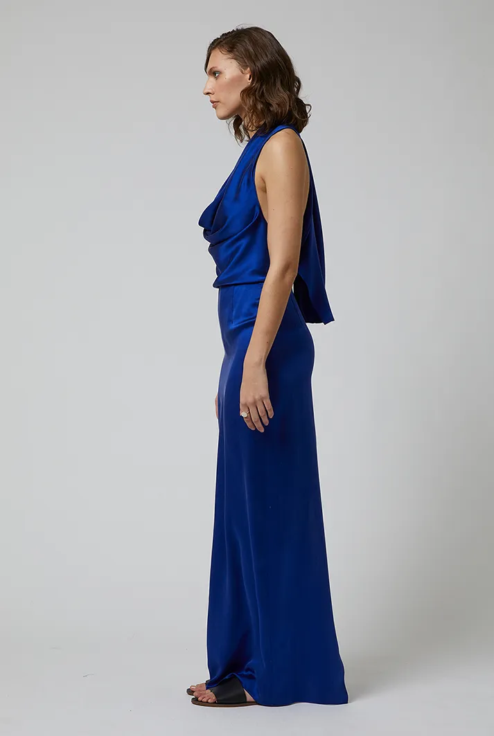 Halter-Neck Silk Gown