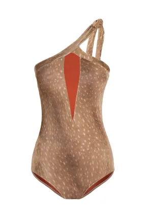 Halterneck Swimsuit with Knot Detail