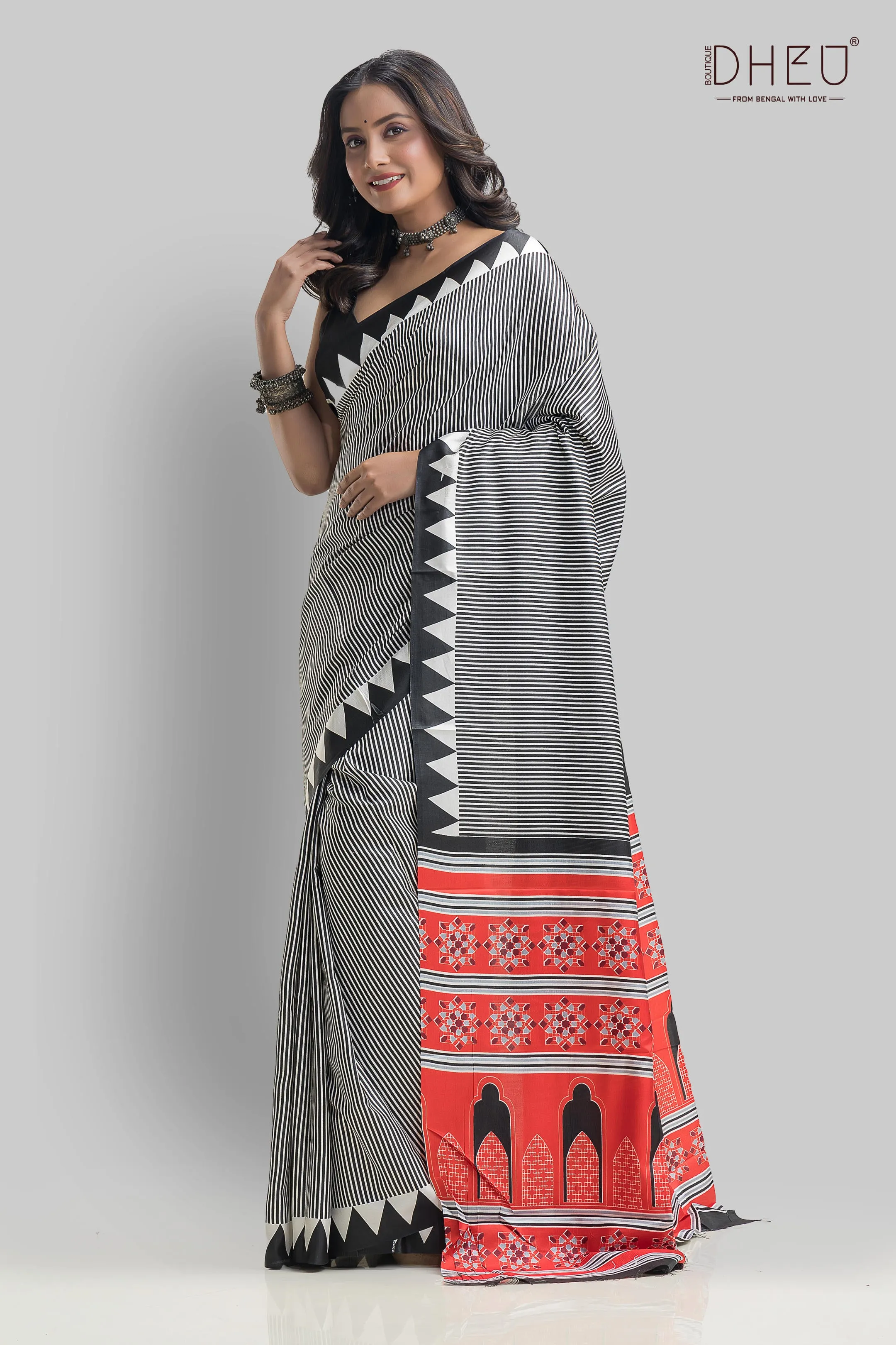 Handloom Printed Silk Saree