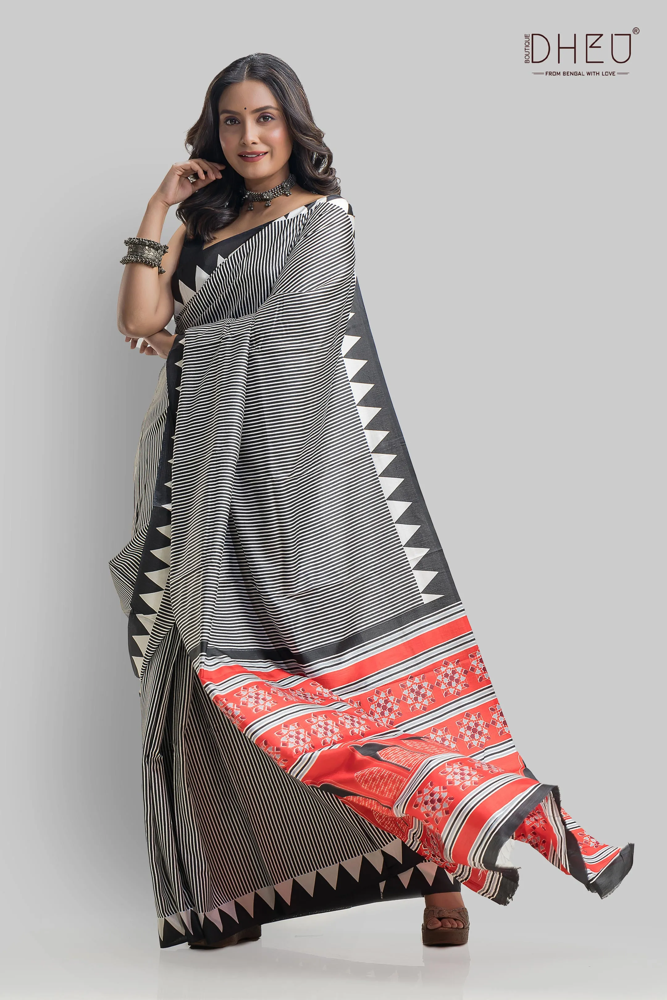 Handloom Printed Silk Saree