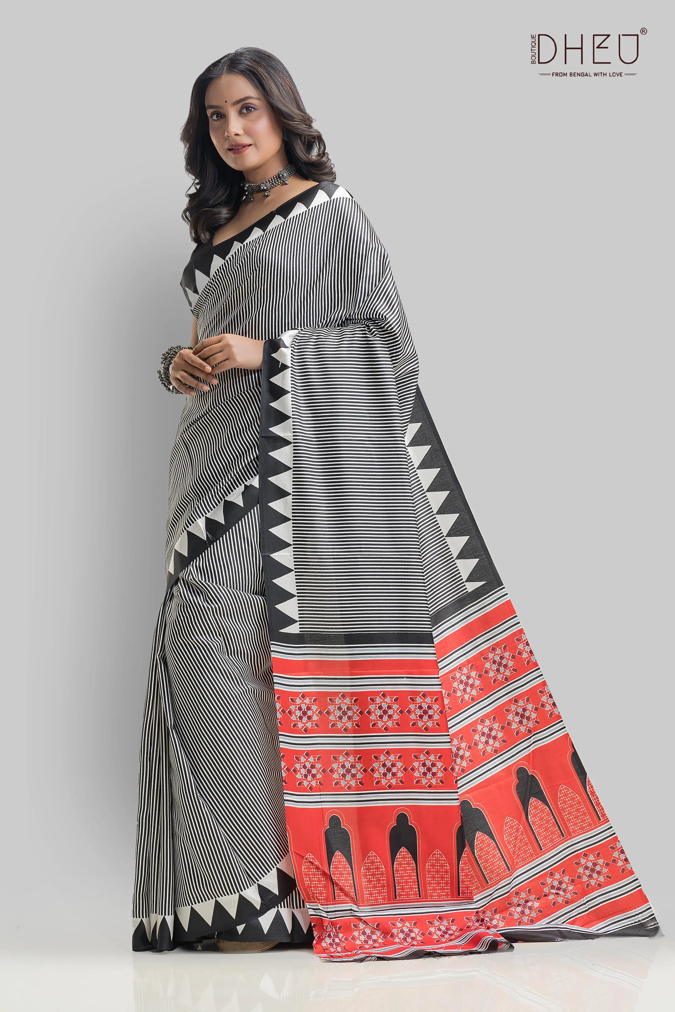 Handloom Printed Silk Saree