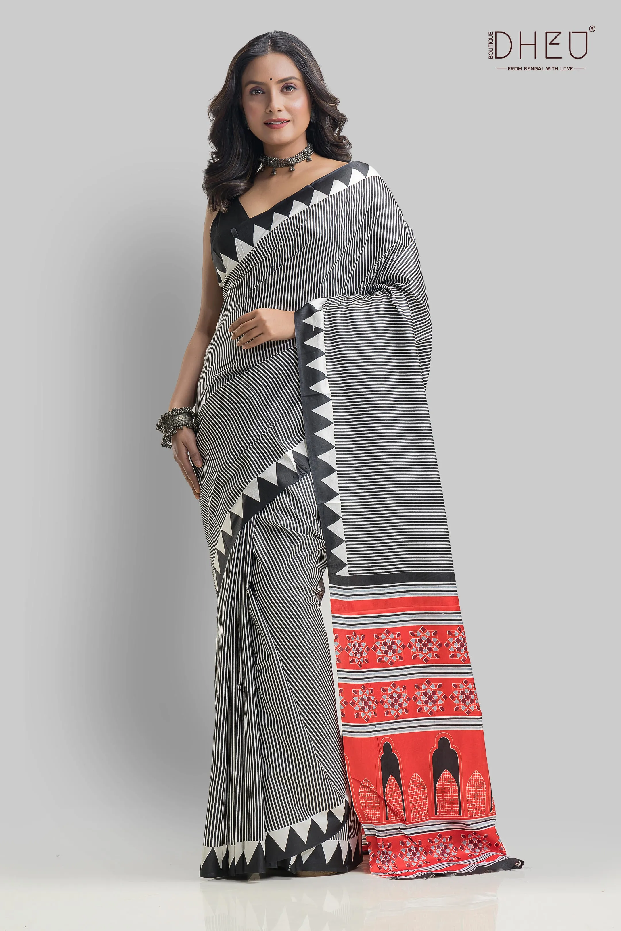 Handloom Printed Silk Saree