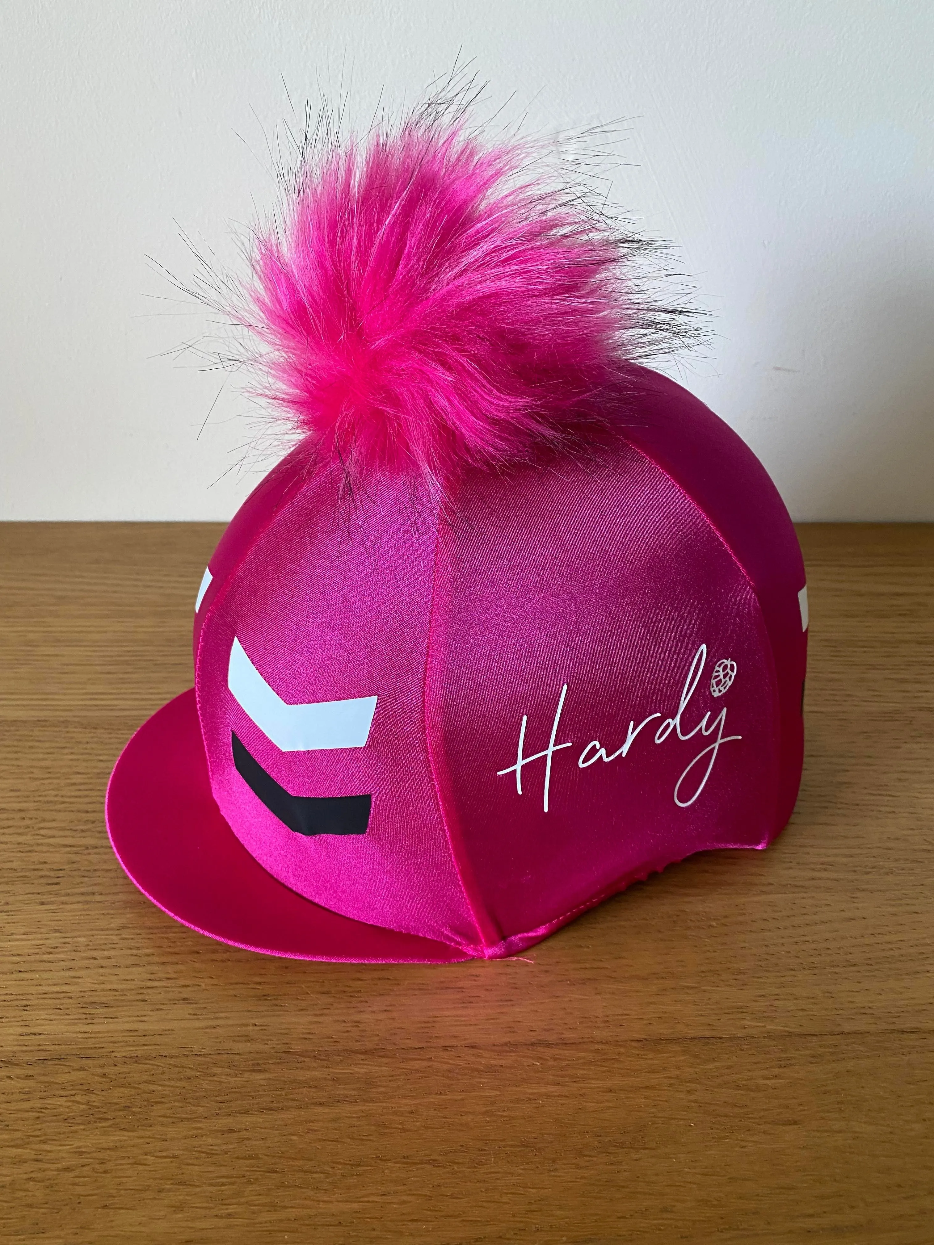 Hardy Equestrian Chevron Hat Silk With Removable Pom Pom