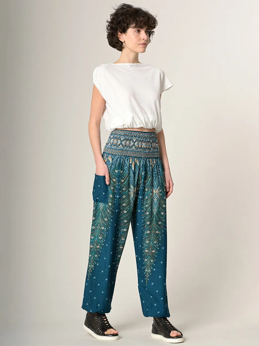 Harem Pants Original - Peacock High Crotch