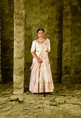 Heṇṇu (ಹೆಣ್ಣು) Lehenga in Star White