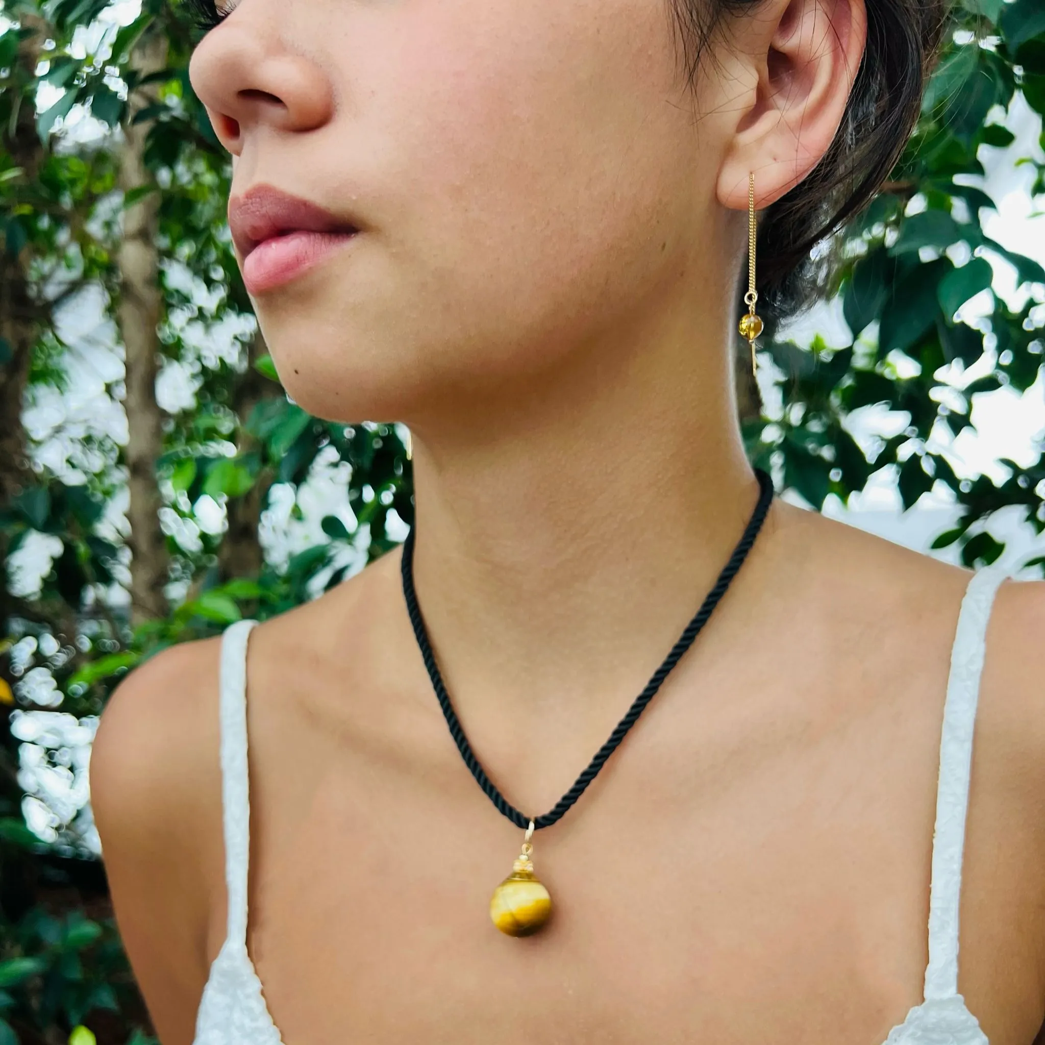 Honey Tigereye Silk Twist Necklace